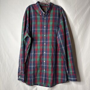 The Foundry Supply Co Men's 2XLT Plaid Easy‎ Care Button Down Holiday Shirt